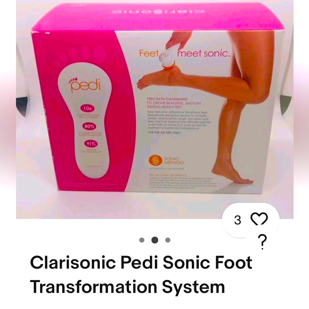 Clarisonic Pedi Sonic Foot Transformation System, White 3 month supply treatment